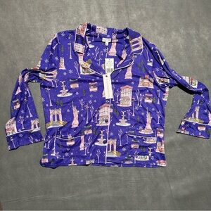 Beauty Sleep NYC Winter Print Pajama Set NWT Size XL